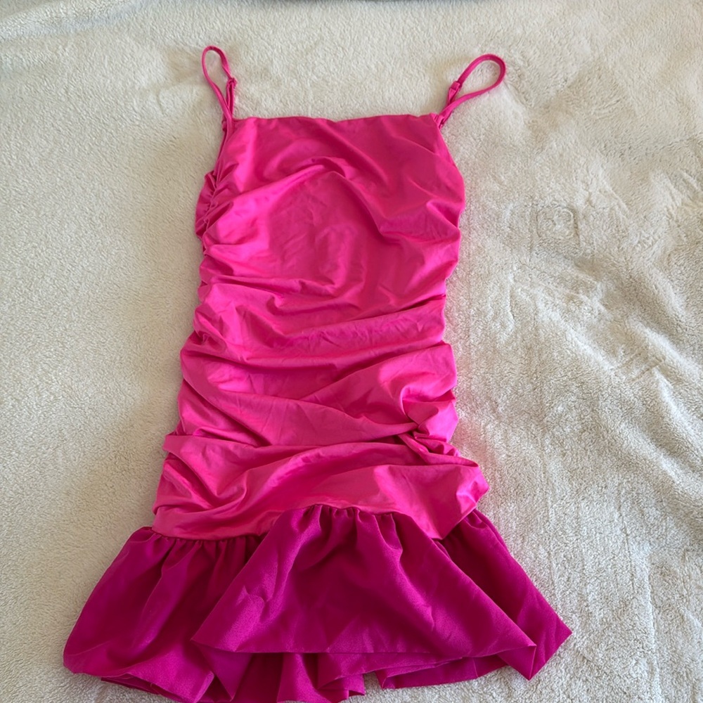 Straps Barbie Pink Frill Mini Dress